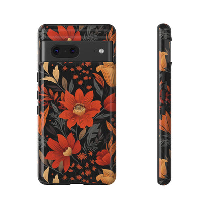 Autumn Blossom Noir: A Dark Floral Canvas Tough Case