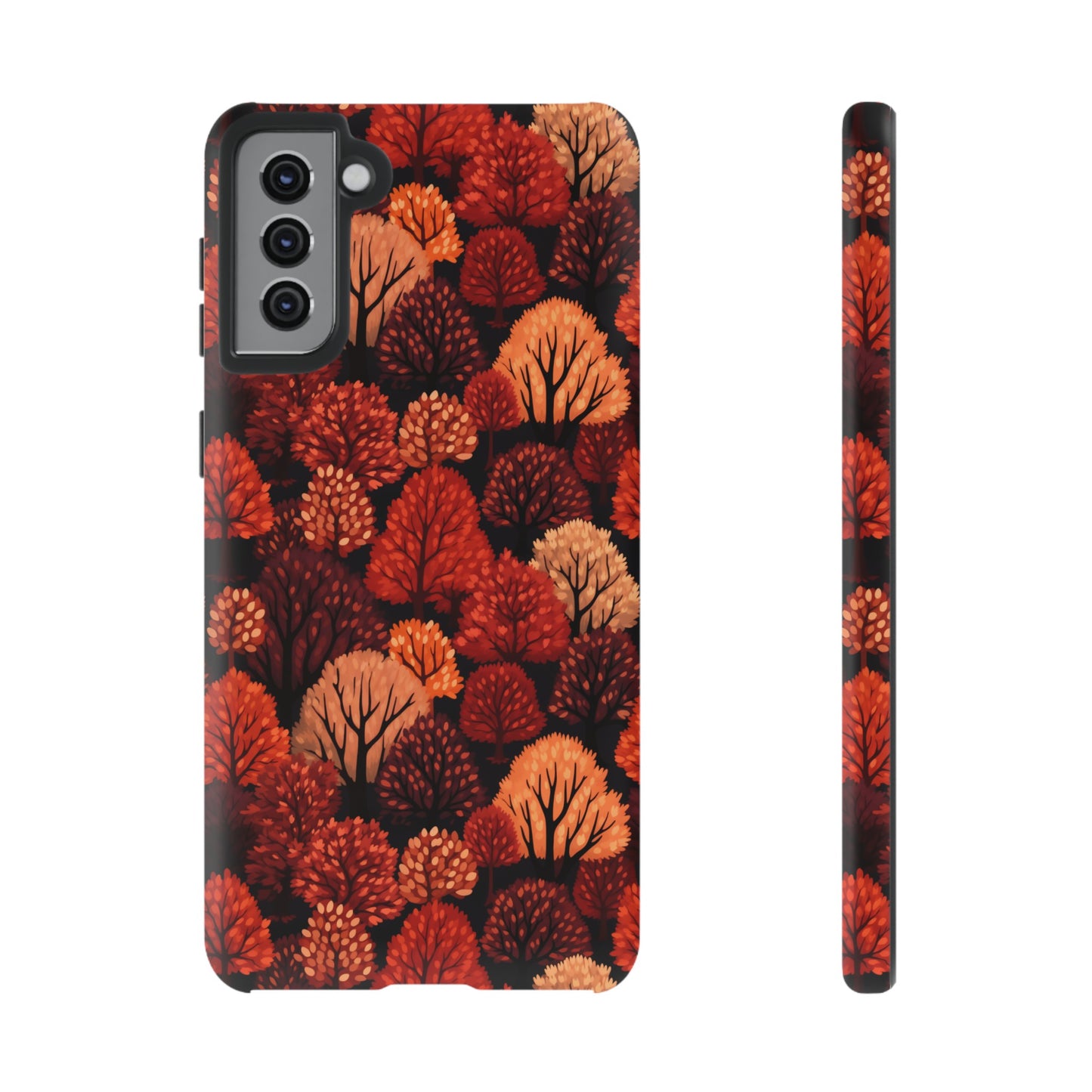 Crimson Forest: Autumn Trees in Vibrant Detail - Tough Phone Case