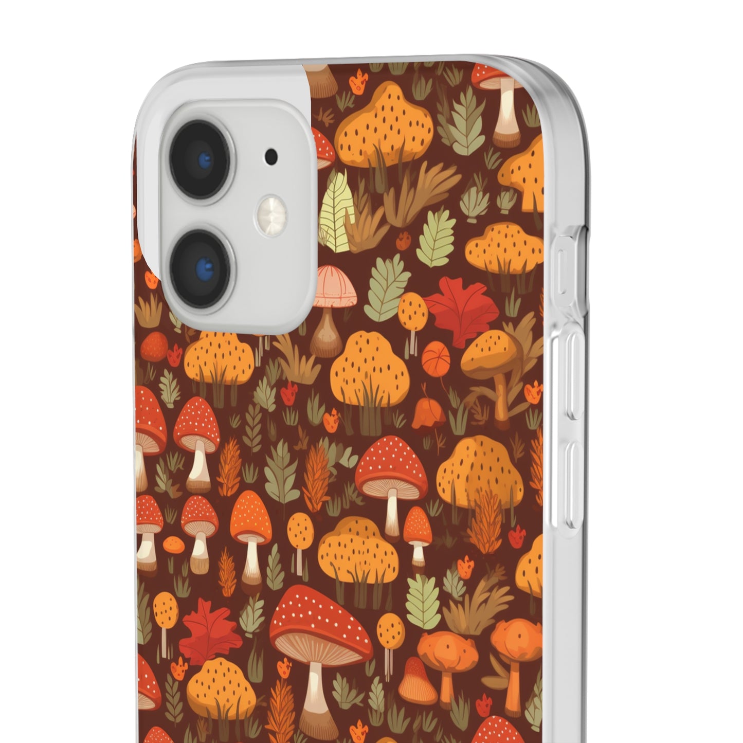 Autumn Spore Wonderland: Enchanting Mushroom and Leaf Designs - Flexible Phone Case