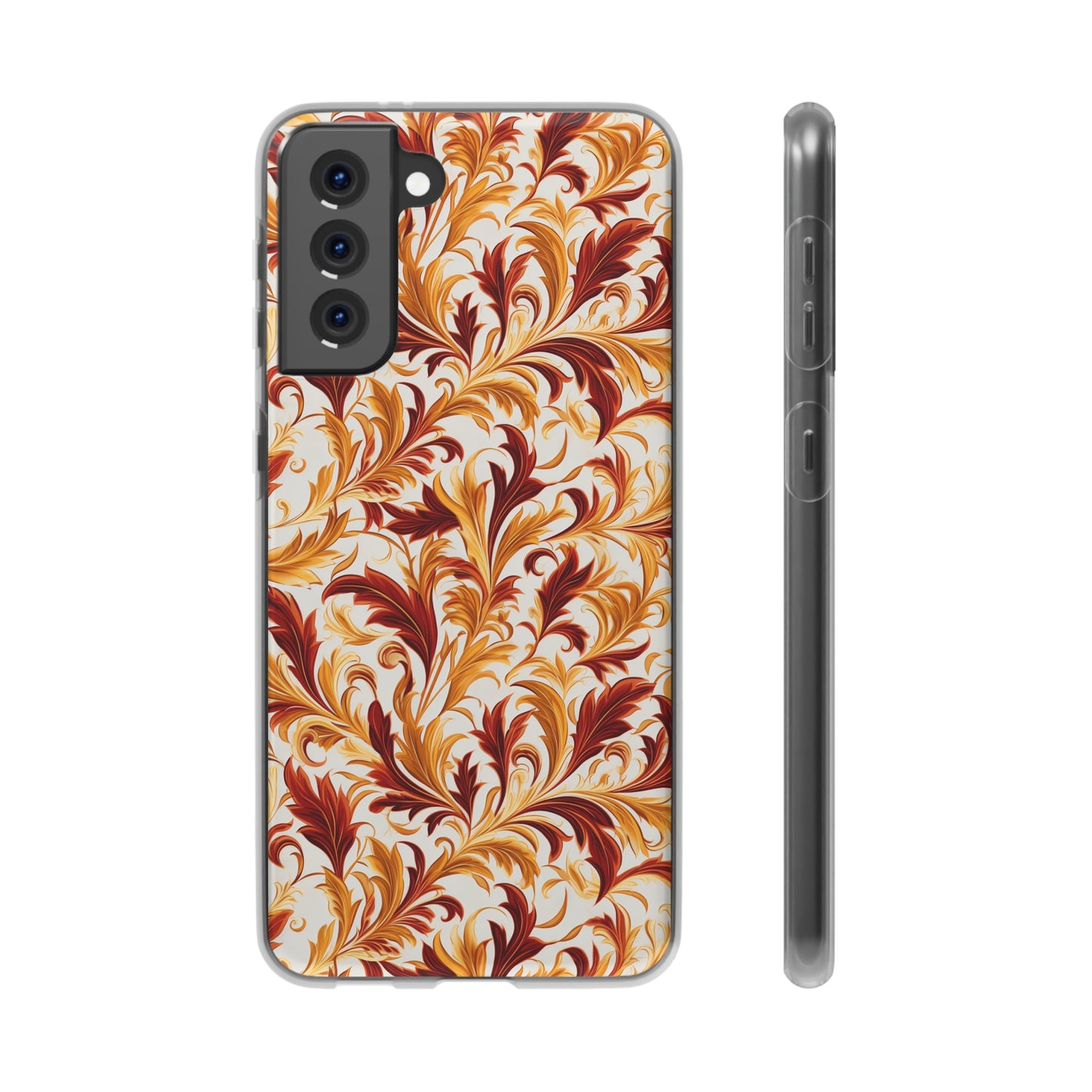 Swirling Autumn: Vortexes of Fall Foliage in Gold and Bronze - Flexible Phone Case