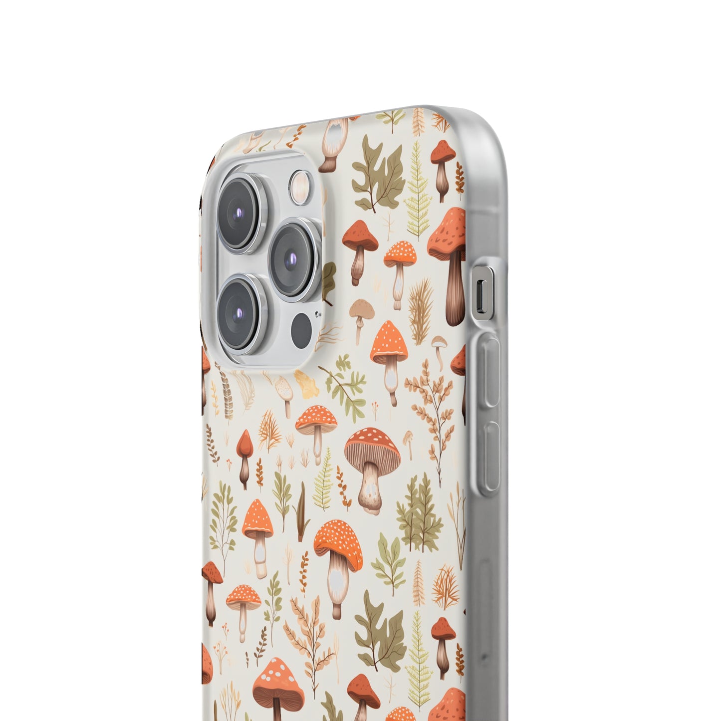 Mushroom Haven - Autumnal Tones Botanical illustration - Flexible Phone Case