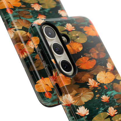 Orange Lotus Whisper: Autumn on the Water - Tough Phone Case