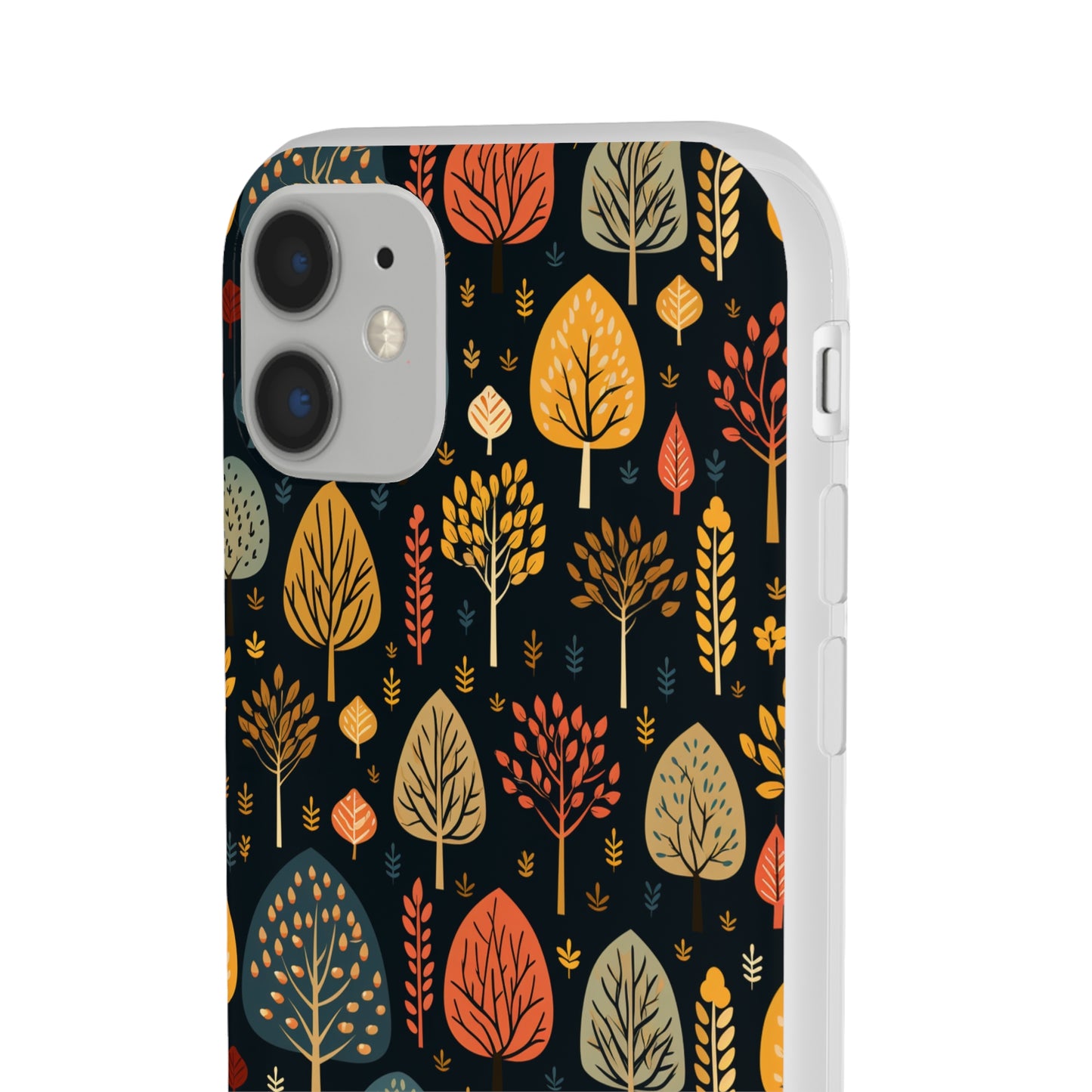 Mid-Century Mosaic: Dappled Leaves and Folk Imagery - Flexible Phone Case