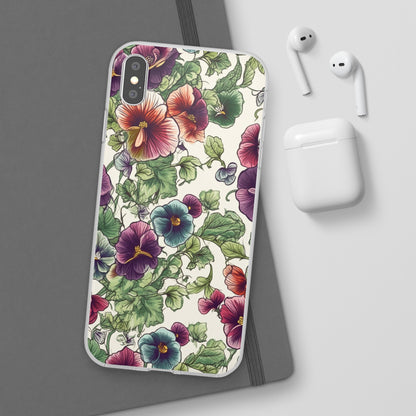 Watercolour Pansy Phone Case - Delicate Floral Elegance - Spring Collection - Flexi Cases Phone Case Pattern Symphony iPhone XS MAX with gift packaging  