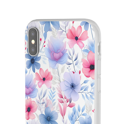 Floral Whispers - Soft Hues of Violets, Pinks, and Blues - Flexi Phone Case Phone Case Pattern Symphony   