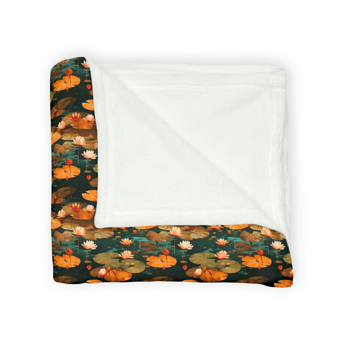 Orange Lotus Whisper: Autumn on the Water - The Ideal Throw for Sofas