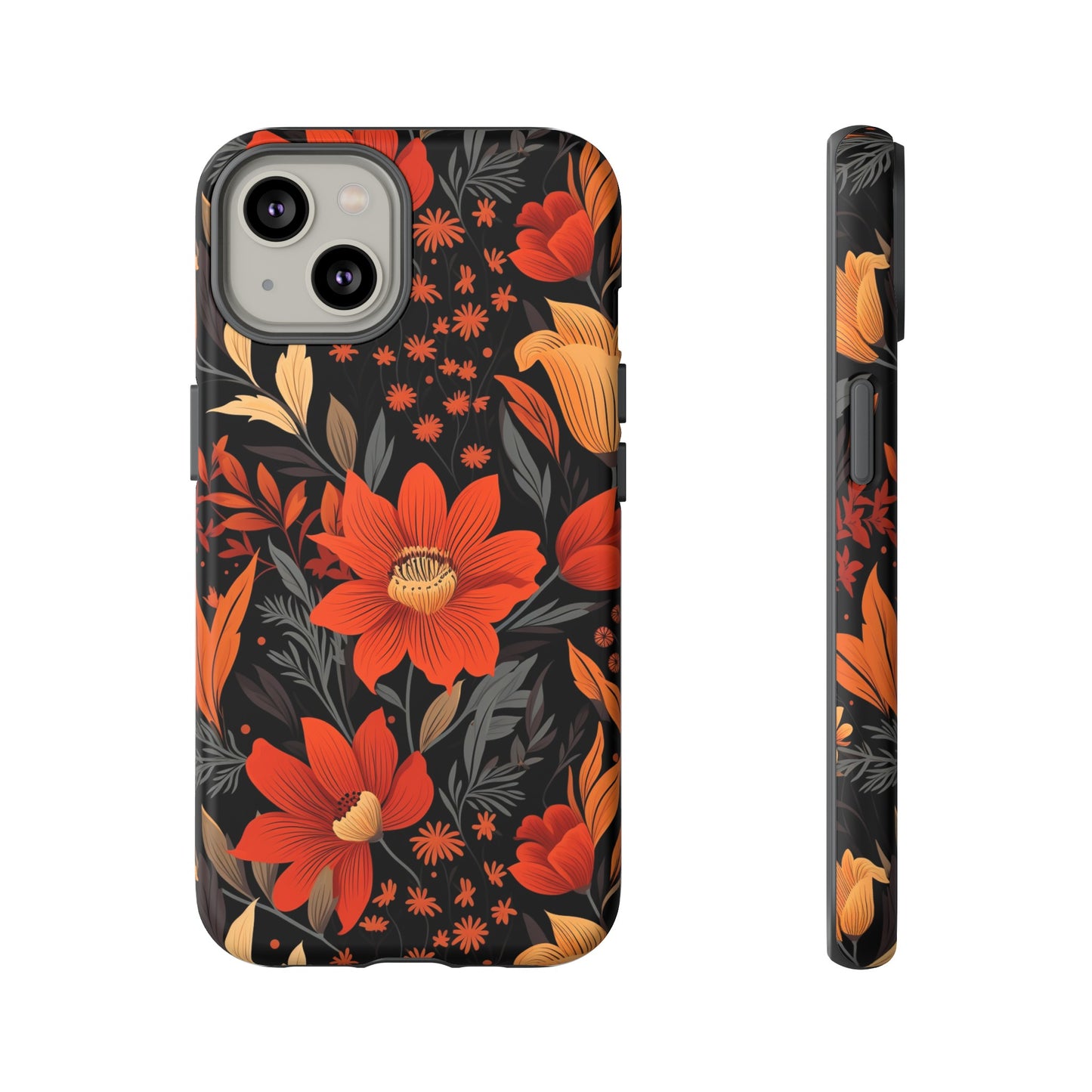 Autumn Blossom Noir: A Dark Floral Canvas Tough Case