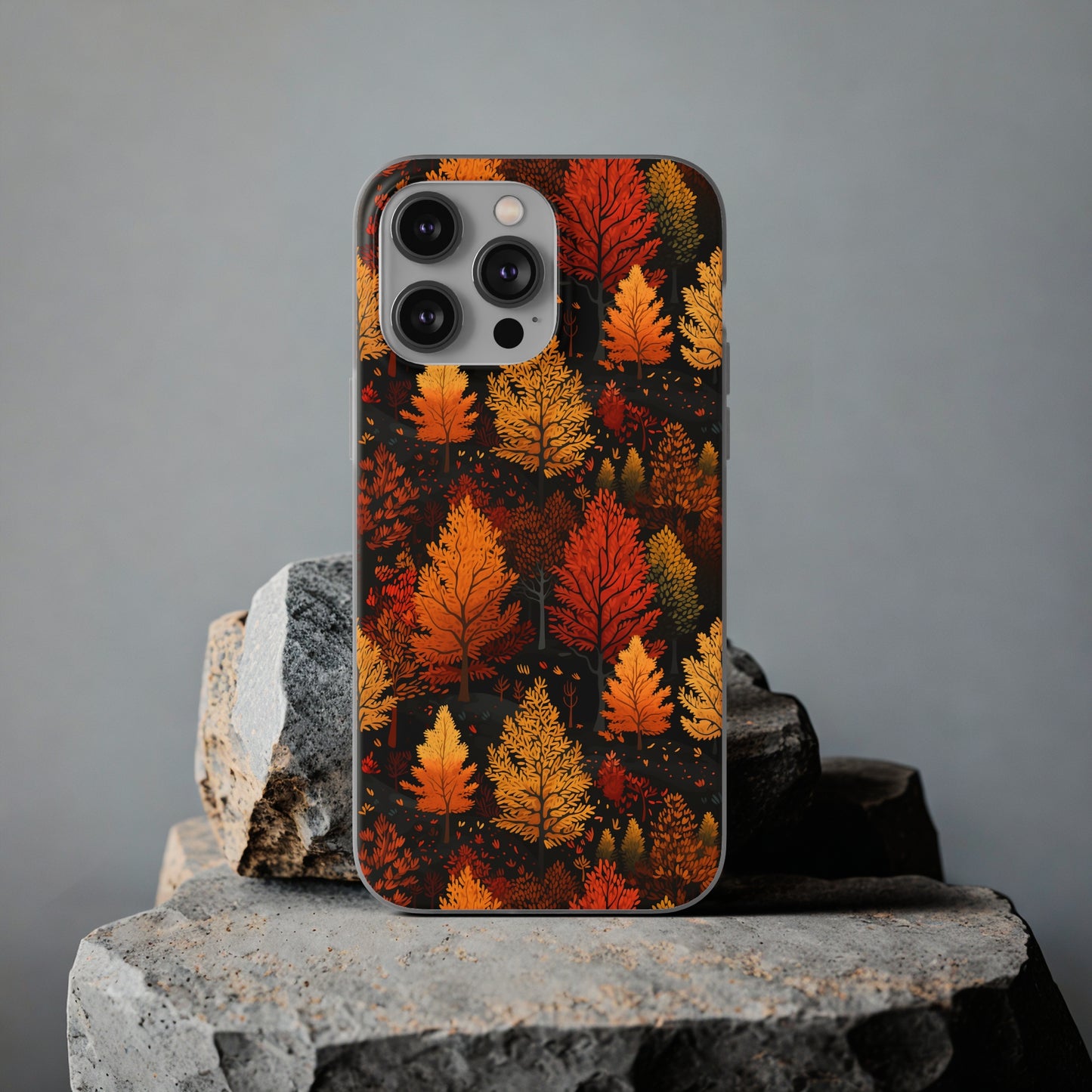 Bronzed Forest: A Chromatic Landscape - Flexible Phone Case