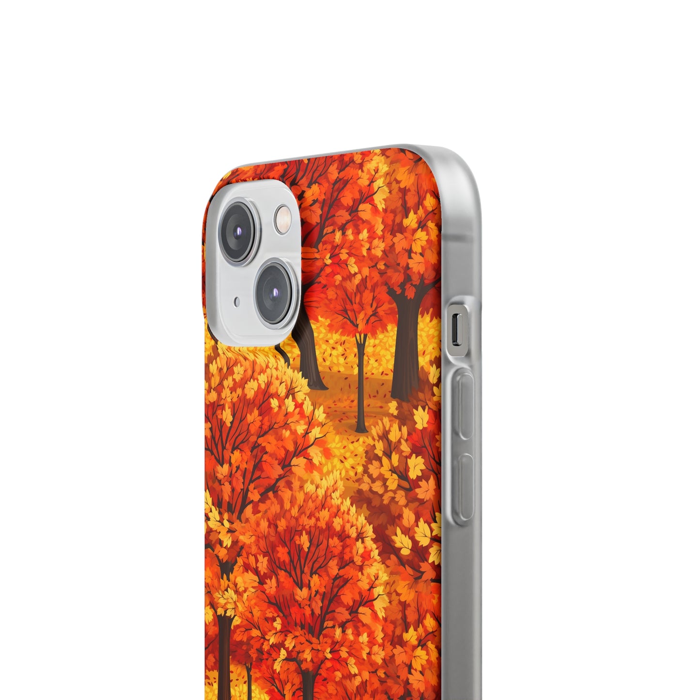 Impasto-Style Woodlands: High-Contrast Autumn Foliage - Flexible Phone Case