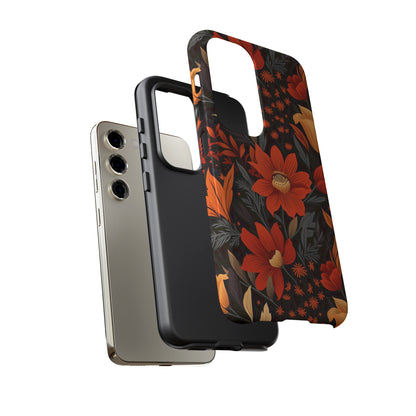 Autumn Blossom Noir: A Dark Floral Canvas Tough Case