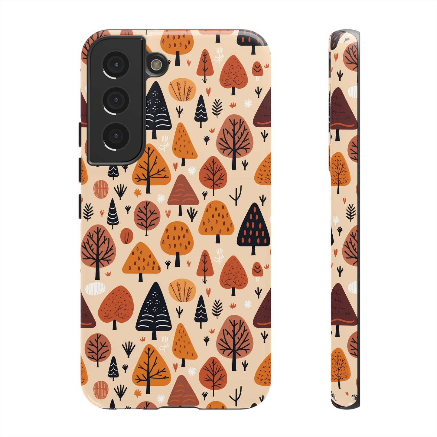 Terracotta Tree Tapestry: A Playful Autumn Mosaic - Tough Phone Case