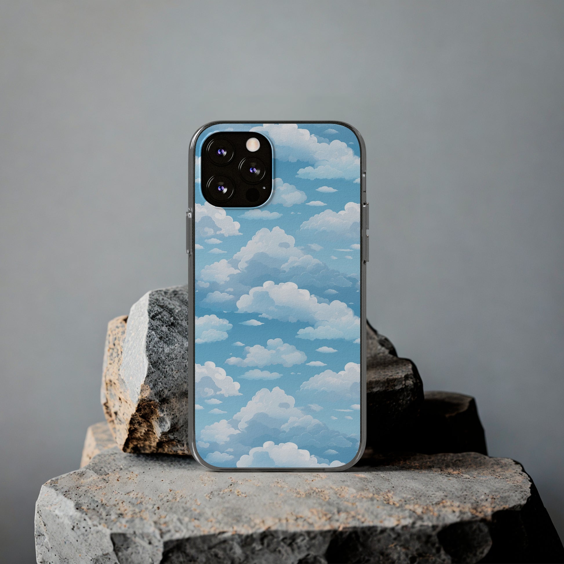 Boundless Azure Horizon - Calm Sky Design Soft Phone Case for IPhone, Samsung, and Google Pixel Phone Case Pattern Symphony   