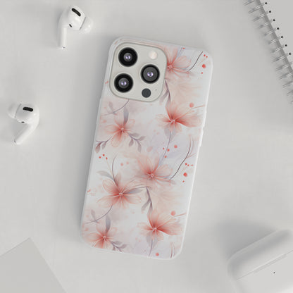 Whispering Petals: Subtle Grey & Pastel Red Gradient Phone Case