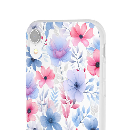 Floral Whispers - Soft Hues of Violets, Pinks, and Blues - Flexi Phone Case Phone Case Pattern Symphony   