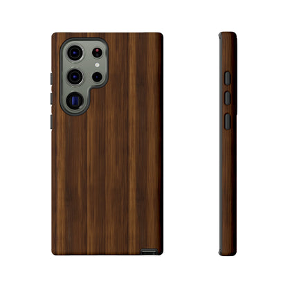 Luxurious Faux Dark Walnut Essence Phone Case - Rich and Refined Natural Wood Design - Tough Cases