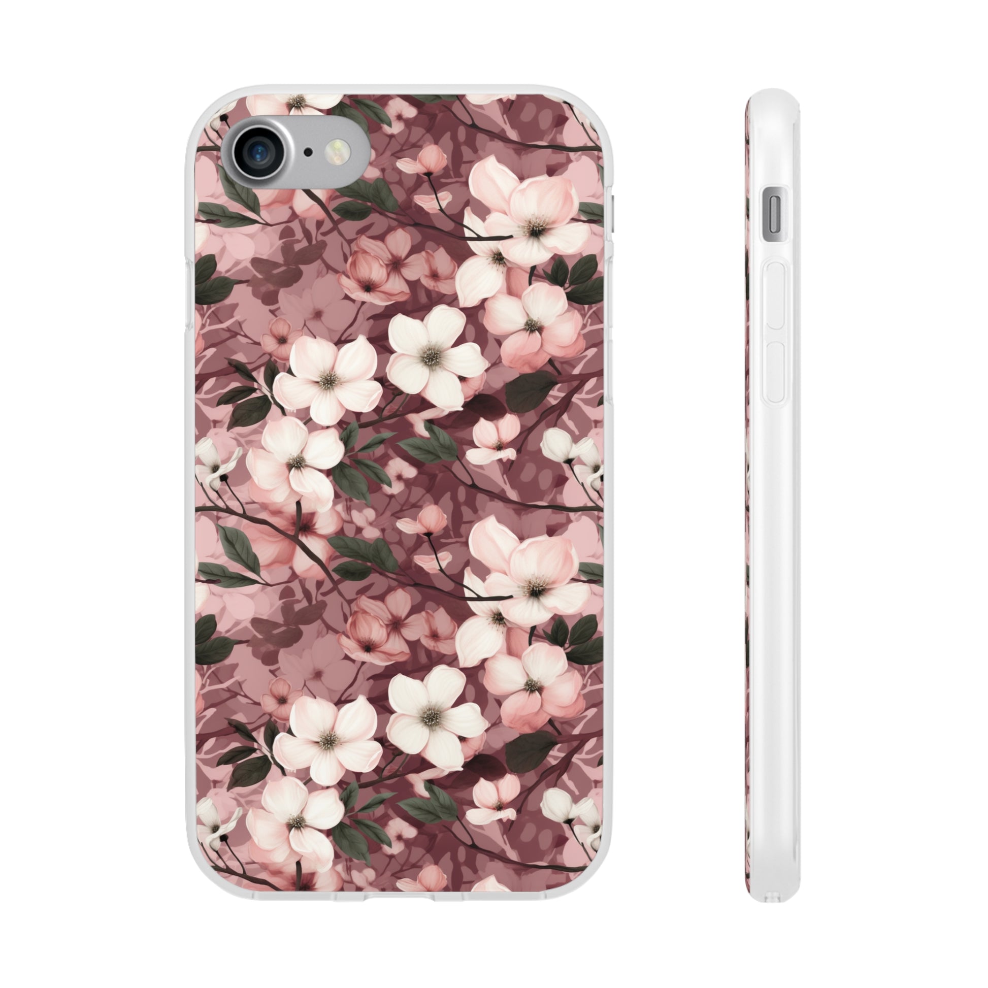 Sparse Dogwood Blossom Phone Case - Elegant Floral Design for Your Smartphone - Flexi Cases Phone Case Pattern Symphony   