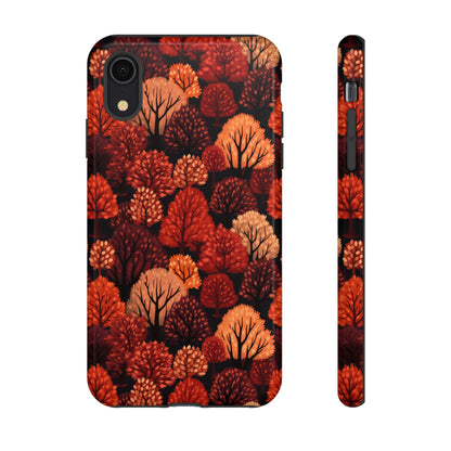 Crimson Forest: Autumn Trees in Vibrant Detail - Tough Phone Case