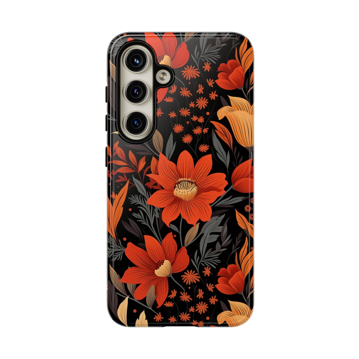 Autumn Blossom Noir: A Dark Floral Canvas Tough Case