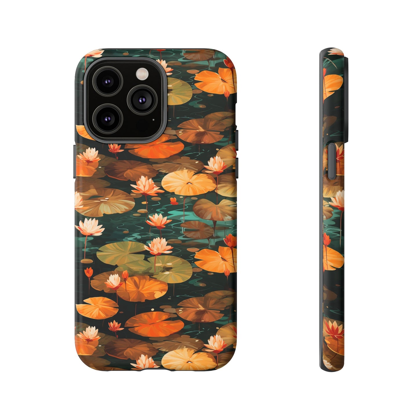 Orange Lotus Whisper: Autumn on the Water - Tough Phone Case