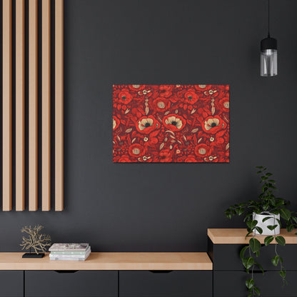 Radiant Spring Blossoms - Vibrant Red Floral Design - Wall Art Canvas