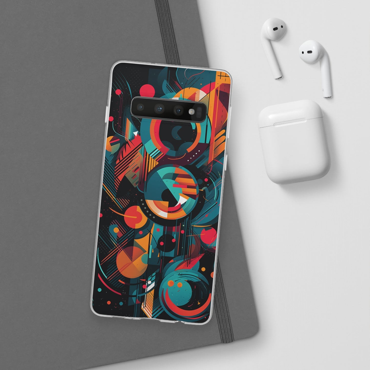 Vibrant Geometric Fusion Phone Case - Bold Squares & Circles Design - Flexi Cases Phone Case Pattern Symphony Samsung Galaxy S10  