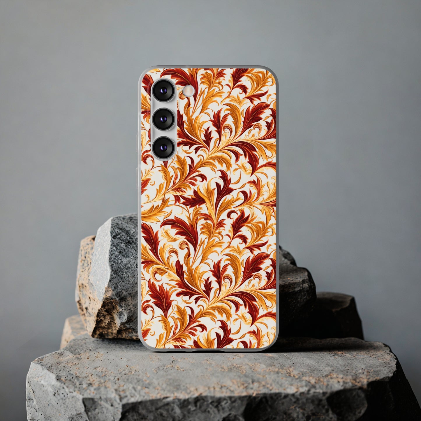 Swirling Autumn: Vortexes of Fall Foliage in Gold and Bronze - Flexible Phone Case