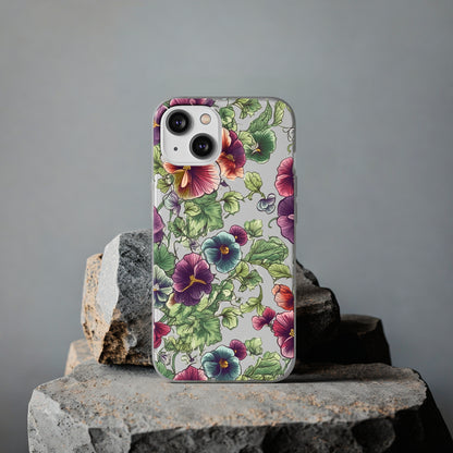 Watercolour Pansy Phone Case - Delicate Floral Elegance - Spring Collection - Flexi Cases Phone Case Pattern Symphony   