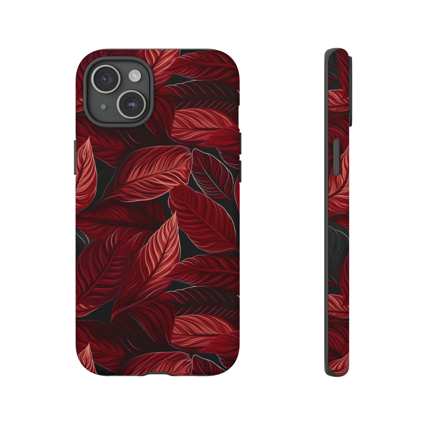 Scarlet Whispers: Lush Autumn Colours in Botanical Bliss - Tough Phone Case