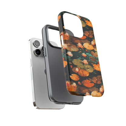 Orange Lotus Whisper: Autumn on the Water - Tough Phone Case