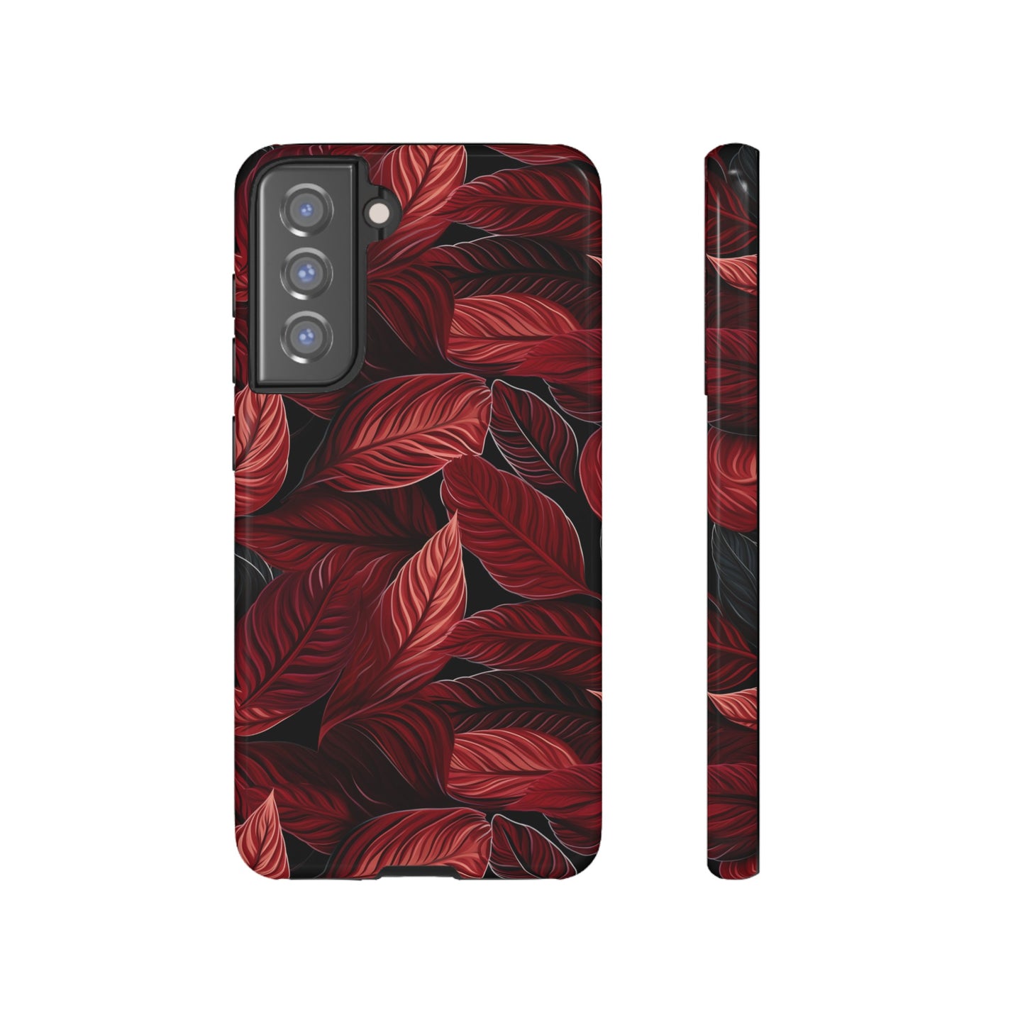 Scarlet Whispers: Lush Autumn Colours in Botanical Bliss - Tough Phone Case