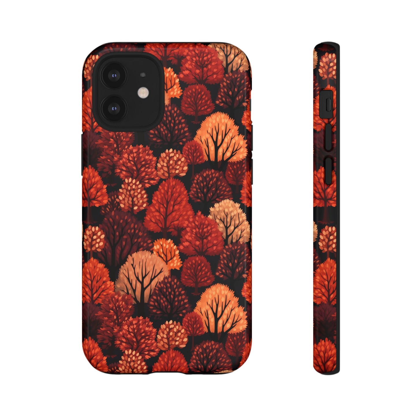 Crimson Forest: Autumn Trees in Vibrant Detail - Tough Phone Case