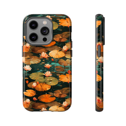 Orange Lotus Whisper: Autumn on the Water - Tough Phone Case