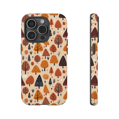 Terracotta Tree Tapestry: A Playful Autumn Mosaic - Tough Phone Case