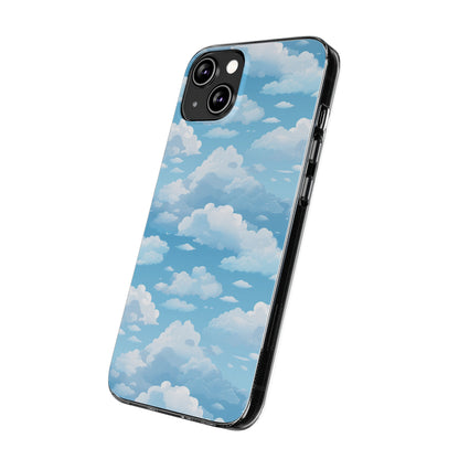 Boundless Azure Horizon - Calm Sky Design Soft Phone Case for IPhone, Samsung, and Google Pixel Phone Case Pattern Symphony   