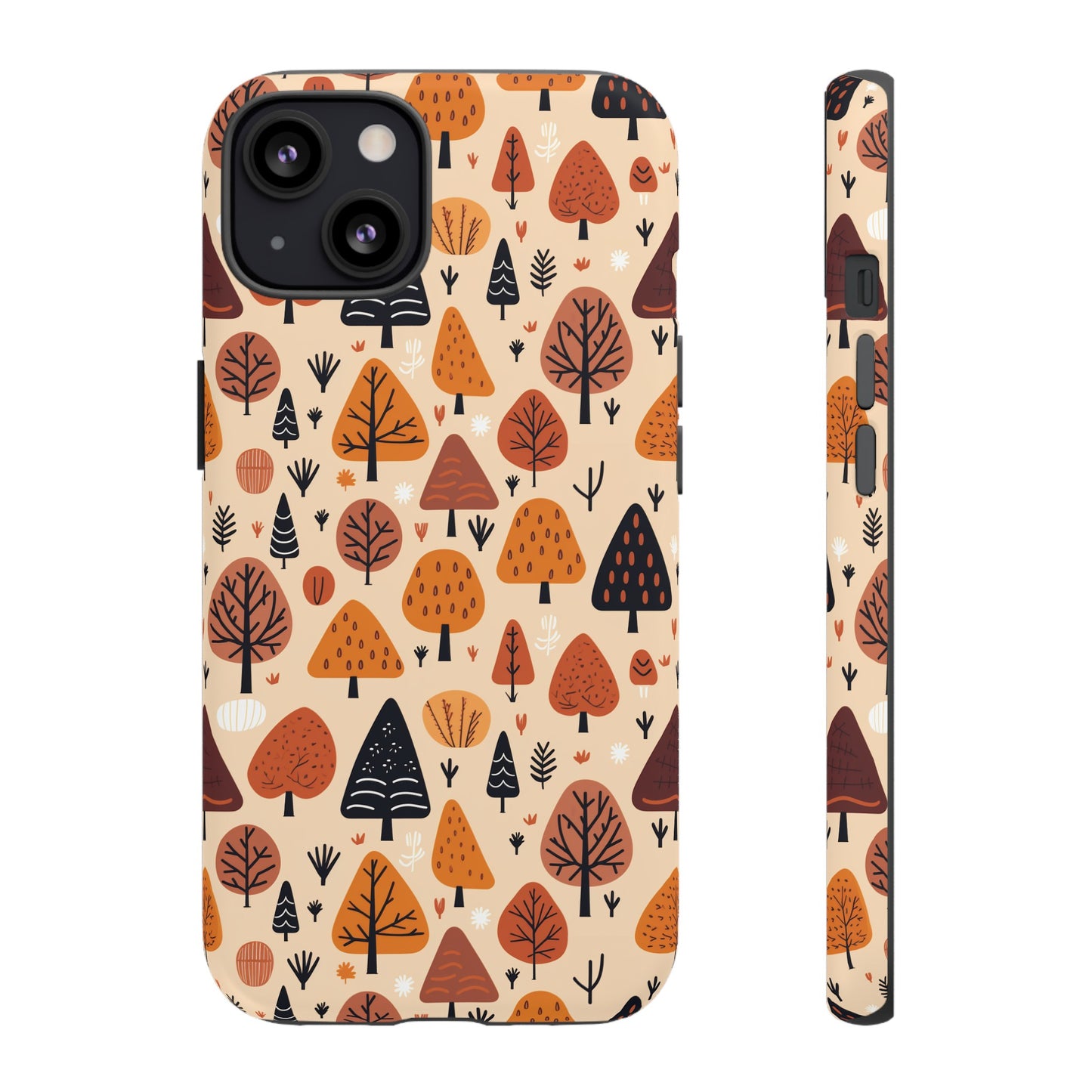 Terracotta Tree Tapestry: A Playful Autumn Mosaic - Tough Phone Case