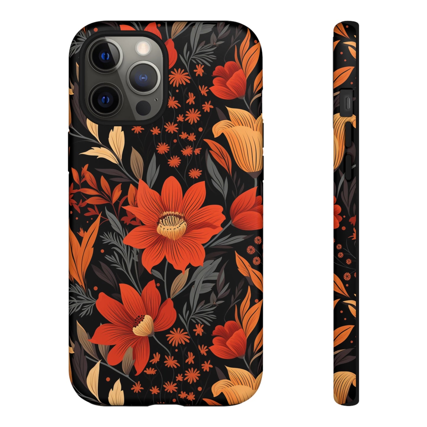 Autumn Blossom Noir: A Dark Floral Canvas Tough Case