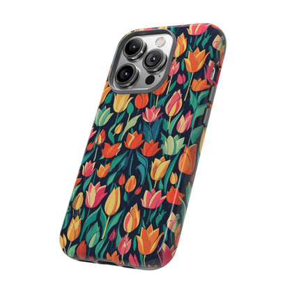 Tulip Medley Tough Phone Case - Vibrant Spring Floral Design