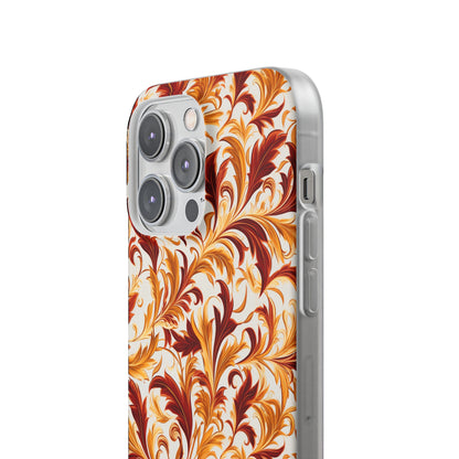 Swirling Autumn: Vortexes of Fall Foliage in Gold and Bronze - Flexible Phone Case