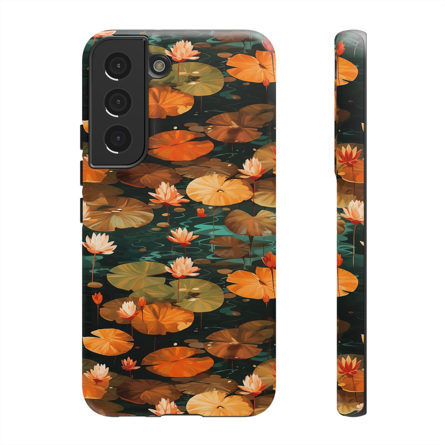 Orange Lotus Whisper: Autumn on the Water - Tough Phone Case