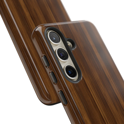 Luxurious Faux Dark Walnut Essence Phone Case - Rich and Refined Natural Wood Design - Tough Cases