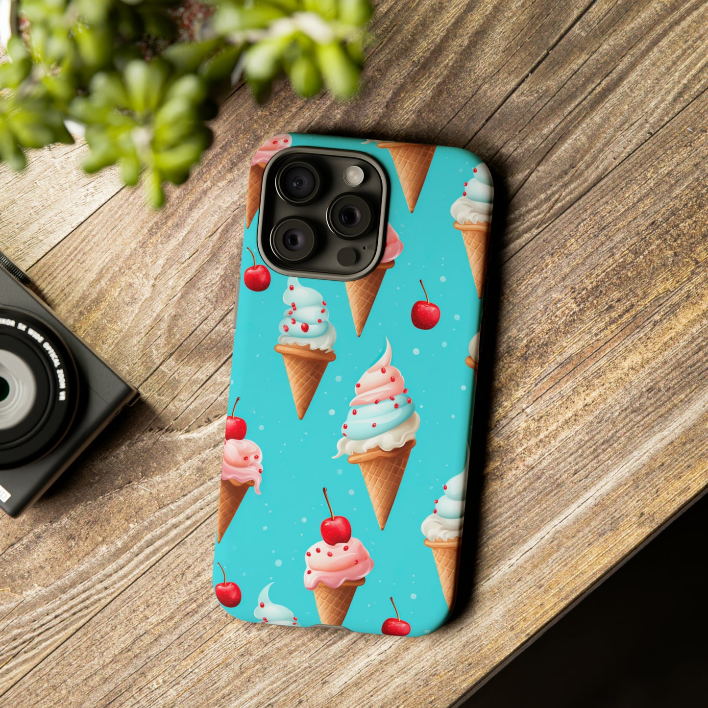 Sundae Funday - Ice Cream Cone Pattern Phone Case - iPhone & Samsung Compatible Phone Case Pattern Symphony iPhone 15 Pro Max Matte 