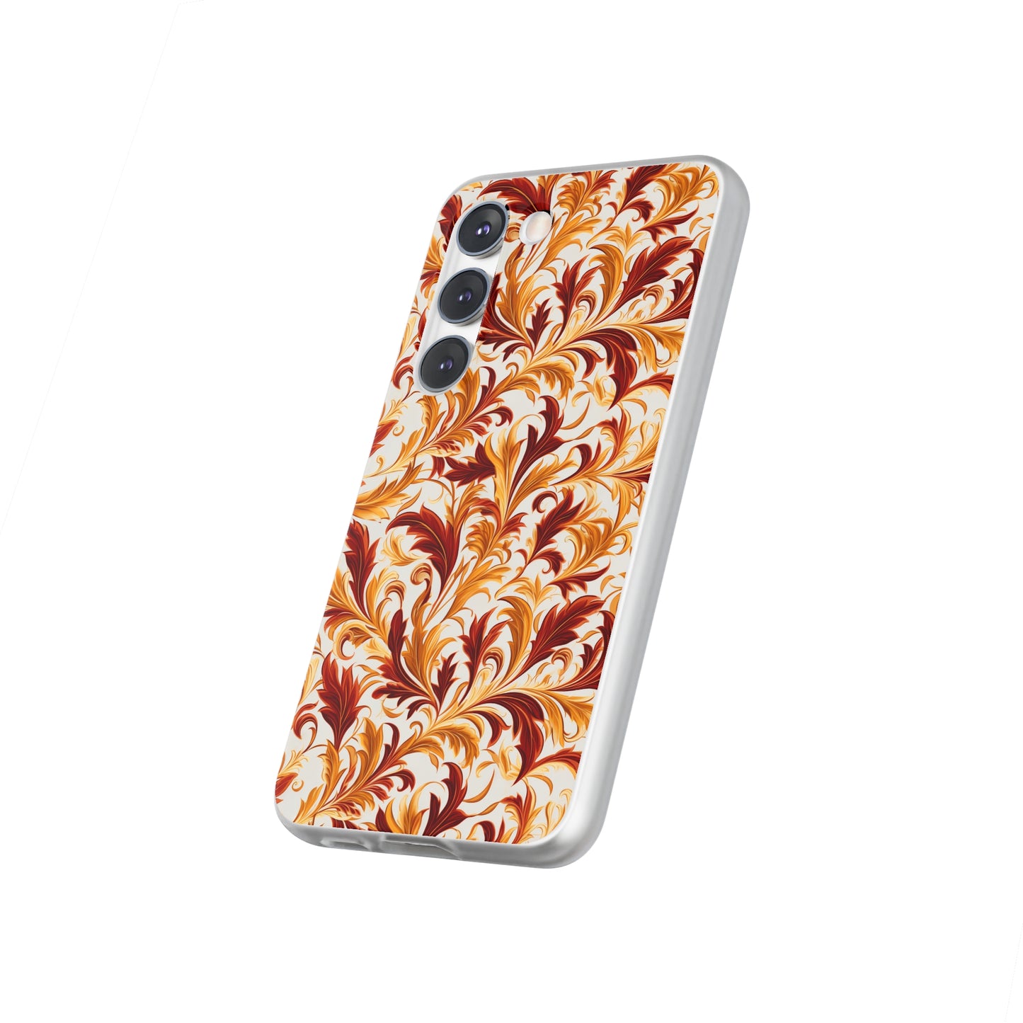 Swirling Autumn: Vortexes of Fall Foliage in Gold and Bronze - Flexible Phone Case