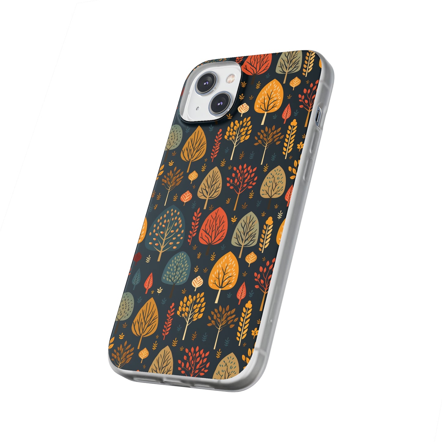 Mid-Century Mosaic: Dappled Leaves and Folk Imagery - Flexible Phone Case