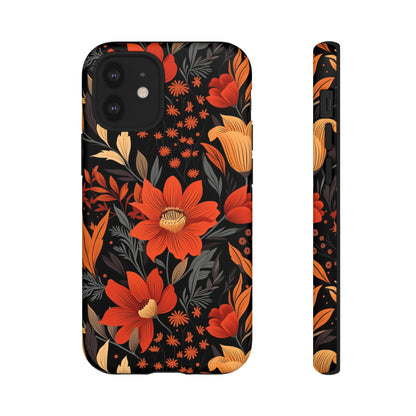 Autumn Blossom Noir: A Dark Floral Canvas Tough Case