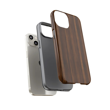 Luxurious Faux Dark Walnut Essence Phone Case - Rich and Refined Natural Wood Design - Tough Cases