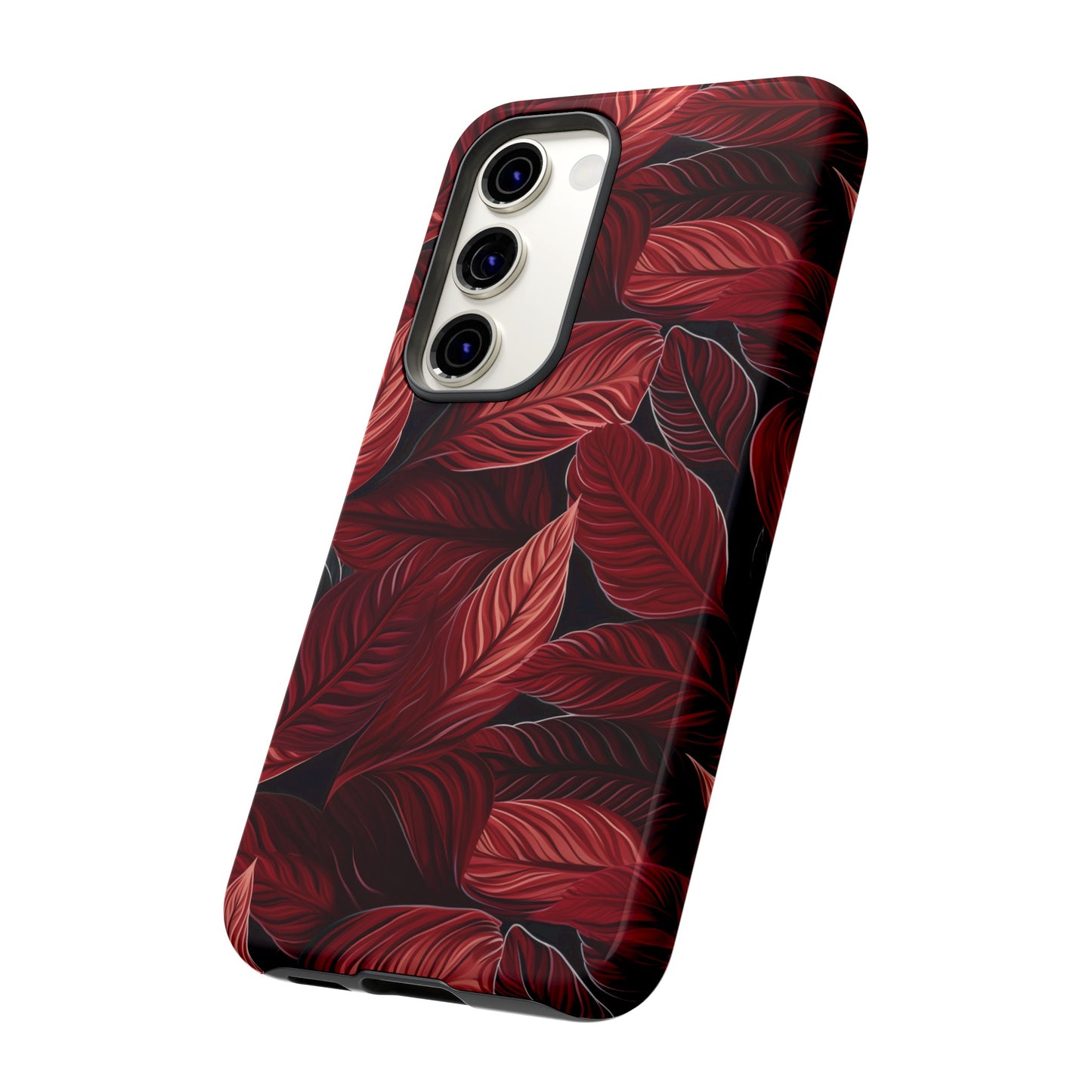 Scarlet Whispers: Lush Autumn Colours in Botanical Bliss - Tough Phone Case