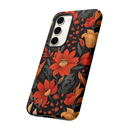 Autumn Blossom Noir: A Dark Floral Canvas Tough Case