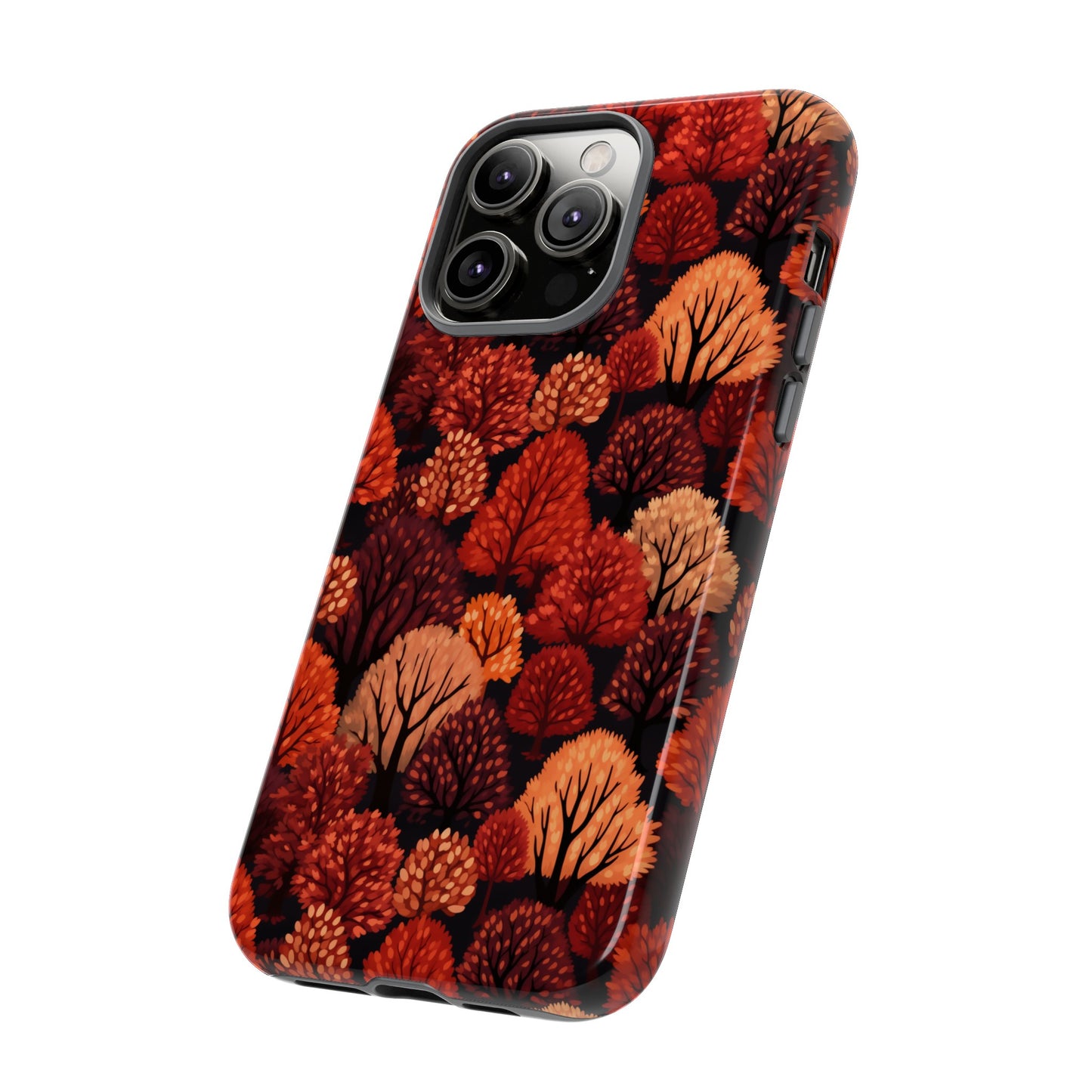 Crimson Forest: Autumn Trees in Vibrant Detail - Tough Phone Case