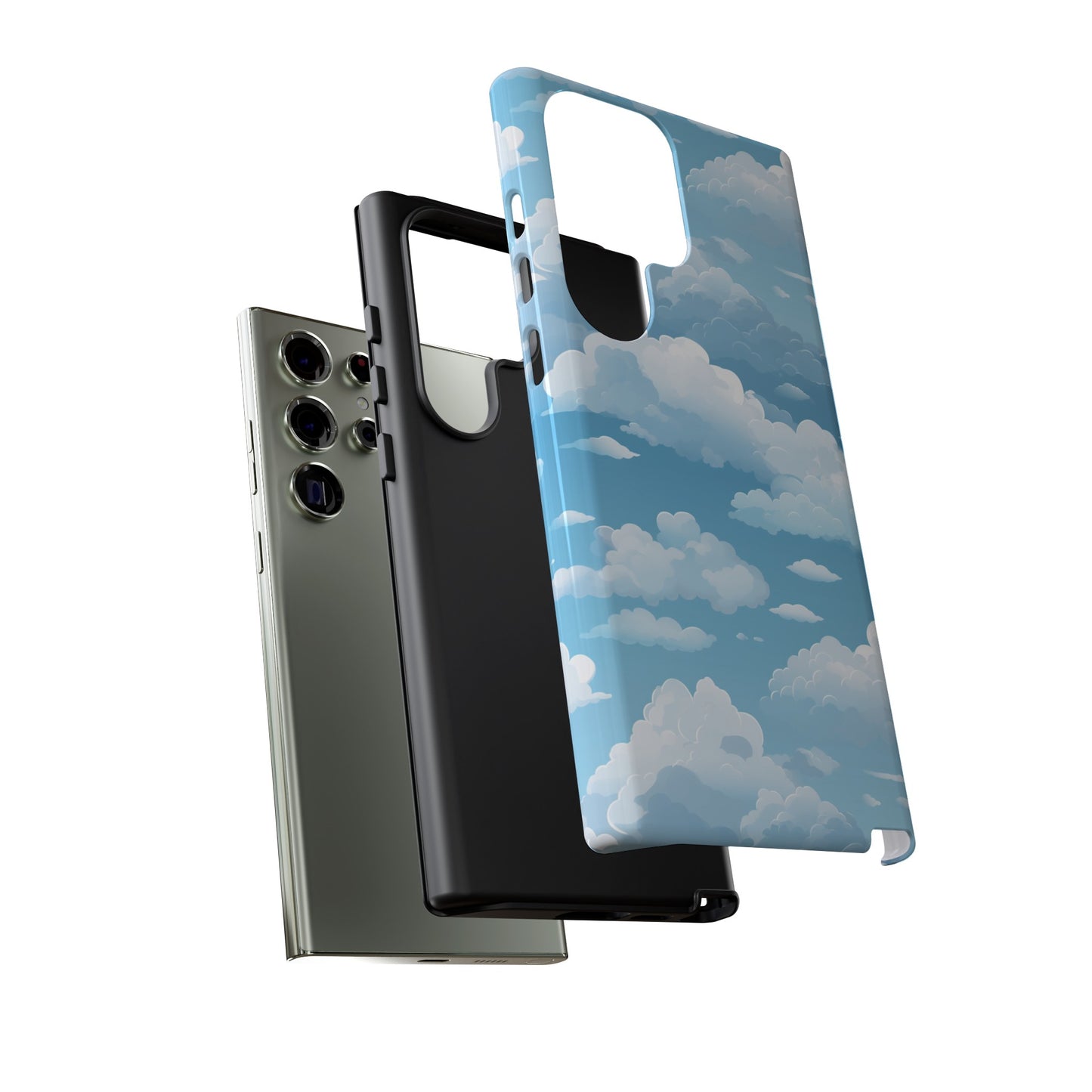 Azure Horizon Phone Case - Majestic Sky & Cloud Pattern - Tough Phone Case