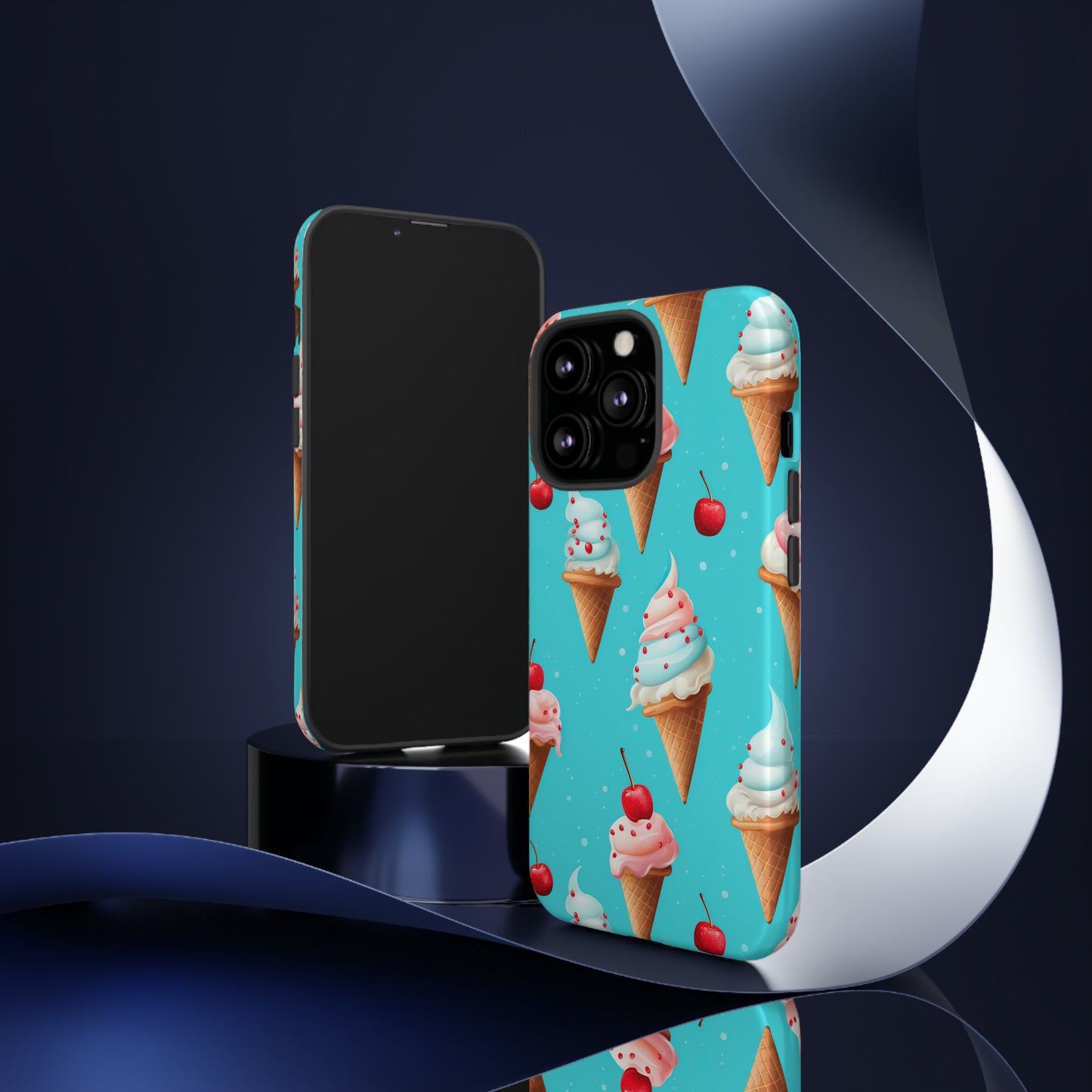 Sundae Funday - Ice Cream Cone Pattern Phone Case - iPhone & Samsung Compatible Phone Case Pattern Symphony iPhone 13 Pro Glossy 